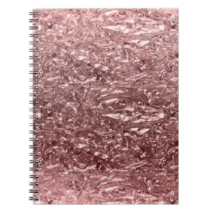 Rose Gold Liquid Chrome Metallic Chic Glam Notebook