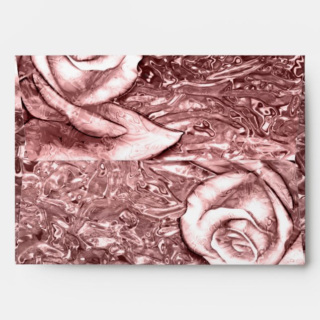 Rose Gold Liquid Chrome Metallic Chic Glam Party Envelope (Back (Top Flap))