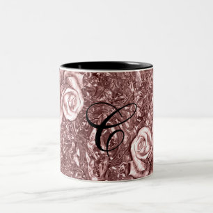 Rose Gold Liquid Chrome Metallic Chic Glam Two-Tone Coffee Mug