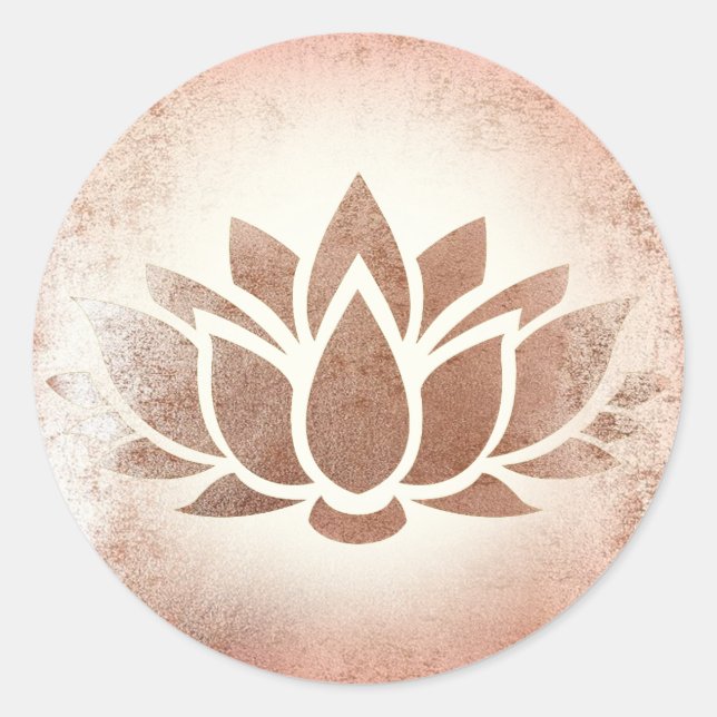 rose gold lotus flower classic round sticker (Front)
