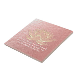 Rose Gold Lotus Yoga Meditation Instructor Tile