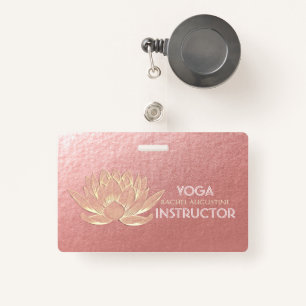 Rose Gold Lotus Yoga Studio Meditation Instructor Badge