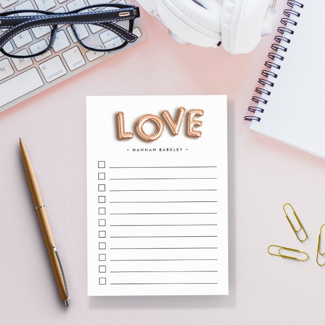 Rose Gold LOVE | Personalized To Do List Post-it Notes (Creator Uploaded)