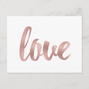 Rose gold love postcards