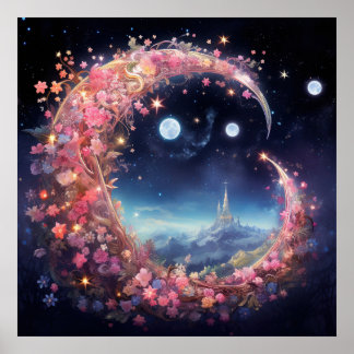 Rose Gold Lunar Dream Poster