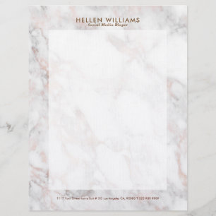 Rose-gold luxury faux marble stone letterhead