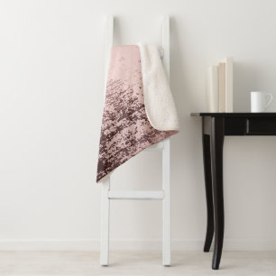 Rose gold Luxury metallic design Sherpa Blanket