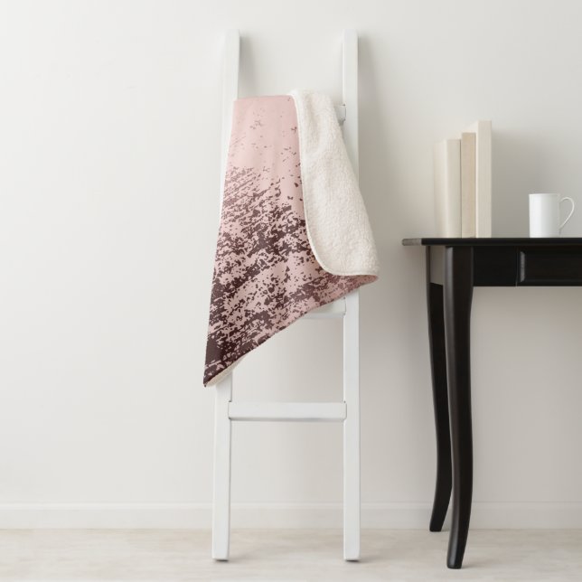 Rose gold Luxury metallic design Sherpa Blanket (In Situ)