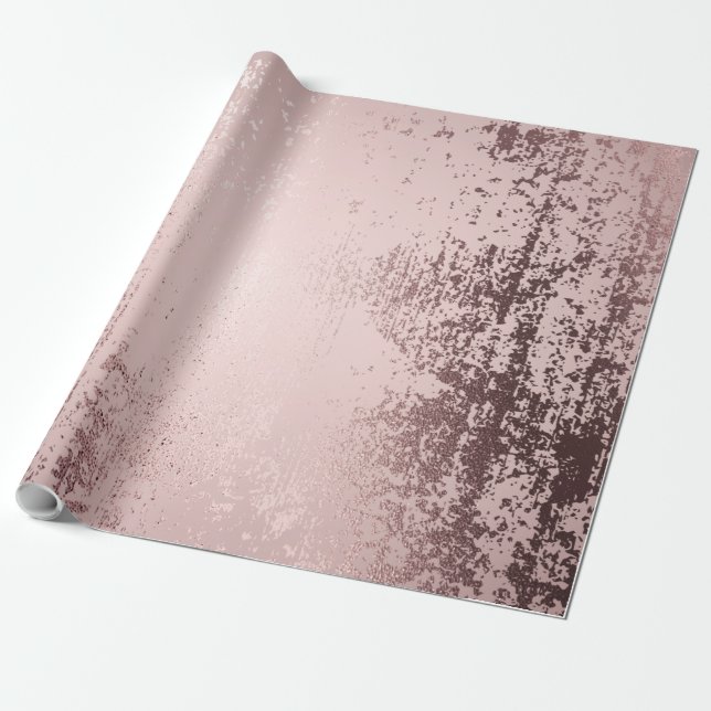 Rose gold Luxury metallic design Wrapping Paper (Unrolled)