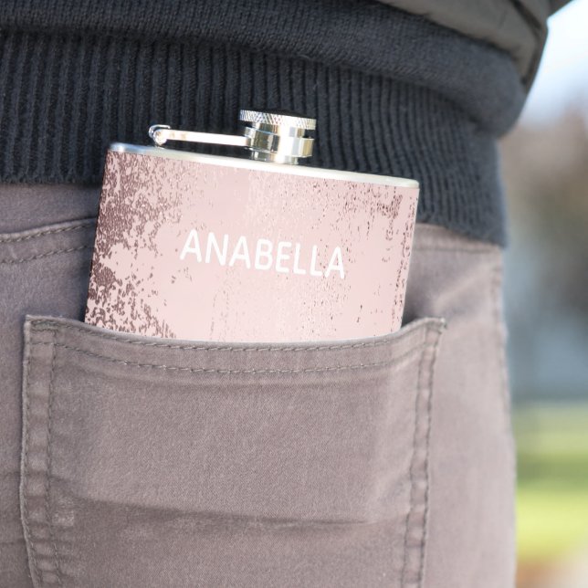 Rose gold Luxury metallic Personalized Hip Flask (In Situ)