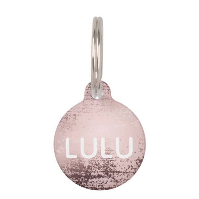 Rose gold Luxury metallic Personalized Pet Tag (Front)