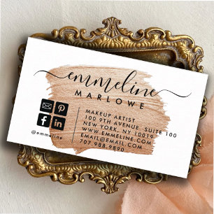 Rose Gold  Makeup Artist Business Card