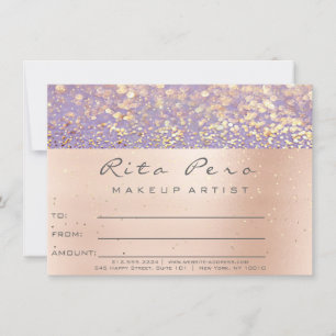 Rose Gold  Makeup Artist Certificate Gift Purple