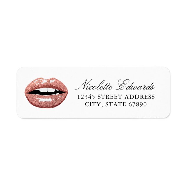 Rose Gold Makeup Beauty Lips Address (Front)