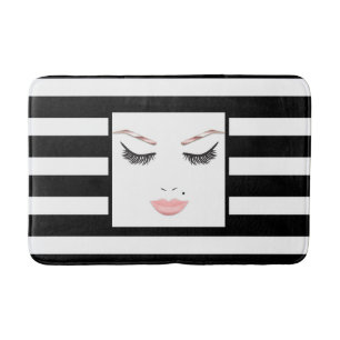 Rose Gold Makeup Face Eyebrows Lips Glam Beauty Bath Mat