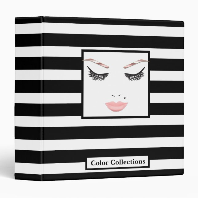 Rose Gold Makeup Face Eyebrows Lips Glam Beauty Binder (Front/Spine)