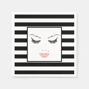 Rose Gold Makeup Face Eyebrows Lips Glam Beauty Napkin