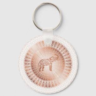 Rose Gold Mandala Elephant Keychain