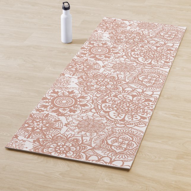 Rose Gold Mandala Pattern Yoga Mat (In Situ)