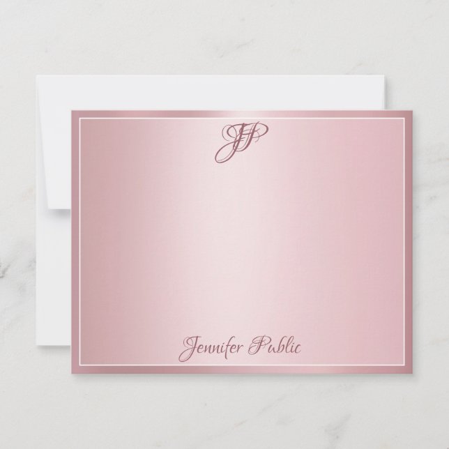 Rose Gold manuscrit script Monogramme Modèle (Devant)