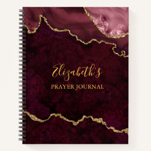 Rose Gold Marble Agate Geode Prayer Journal