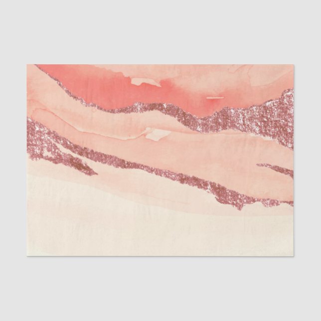 Rose Gold Marble and Glitter Tissue Paper (Front)