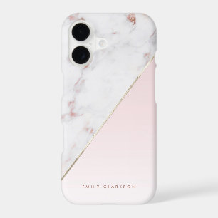 Rose Gold Marble and Pink Colour Block Personalize