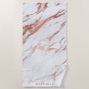 Rose Gold Marble Beach Towel