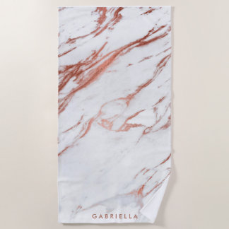 Rose Gold Marble Beach Towel