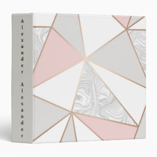 Rose Gold Marble Binder