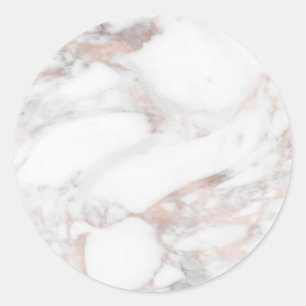 Rose Gold Marble Blank Modern Elegant Template Classic Round Sticker