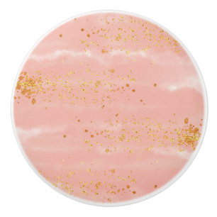 Rose Gold Marble Ceramic Knob