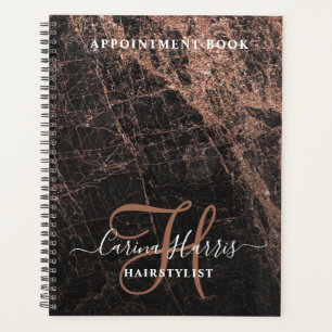 Rose Gold Marble Coiffeur du carnet de rendez-vous