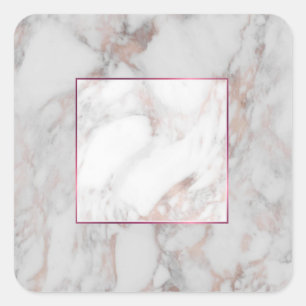 Rose Gold Marble Custom Elegant Blank Template Square Sticker