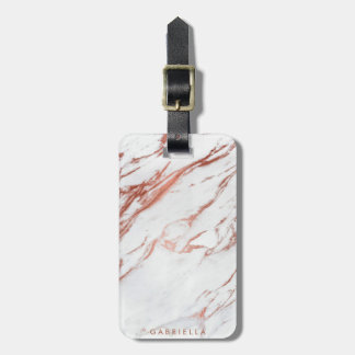 Rose Gold Marble Luggage Tag