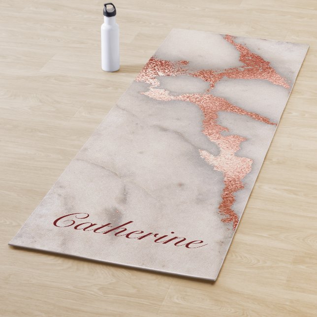 Rose Gold Marble Mat with Name, Personalizable (In Situ)
