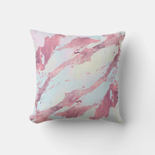 Rose Gold Marble Pastel Pattern  Throw Pillow