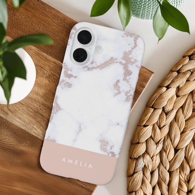 Rose Gold Marble Personalized Case-Mate iPhone Case (Creator Uploaded)