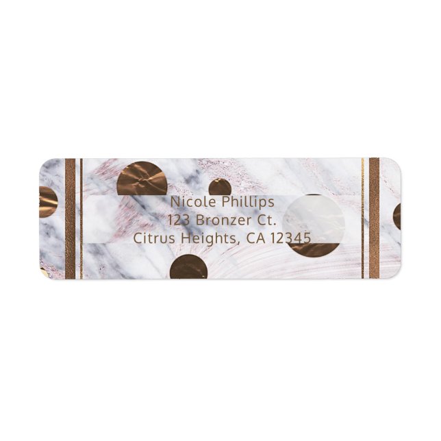 Rose Gold Marble Swirl Bronze Copper Chic Glam (Front)