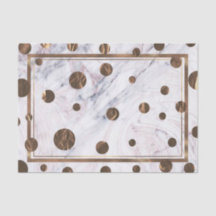 Rose Gold Marble Swirl Bronze Copper Trendy Party Tissue Paper