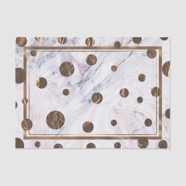 Rose Gold Marble Swirl Bronze Copper Trendy Party Tissue Paper (Front)