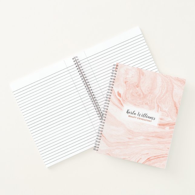Rose-gold Marble Swirls Notebook (Inside)
