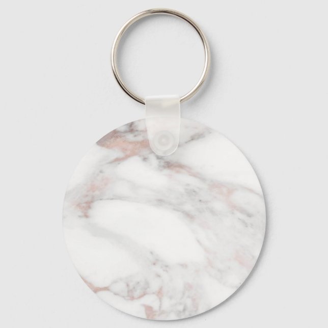 Rose Gold Marble Template Trendy Elegant Custom Keychain (Front)