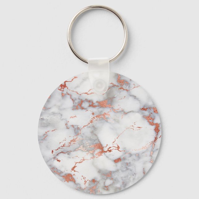 rose gold marble texture keychain (Front)