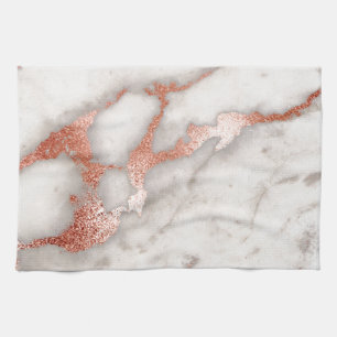 Rose Gold Marble Texture Kitchen Towel