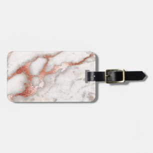 Rose Gold Marble Texture Luggage Tag