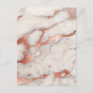 Rose Gold Marble Texture Postcard