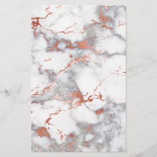 rose gold marble texture stationery