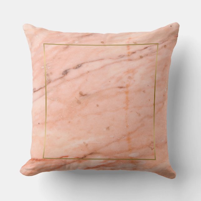 Rose-gold marble texture throw pillow (Front)
