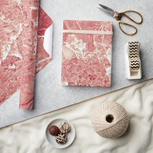 Rose Gold Marble Texture Wrapping Paper (Crafts)